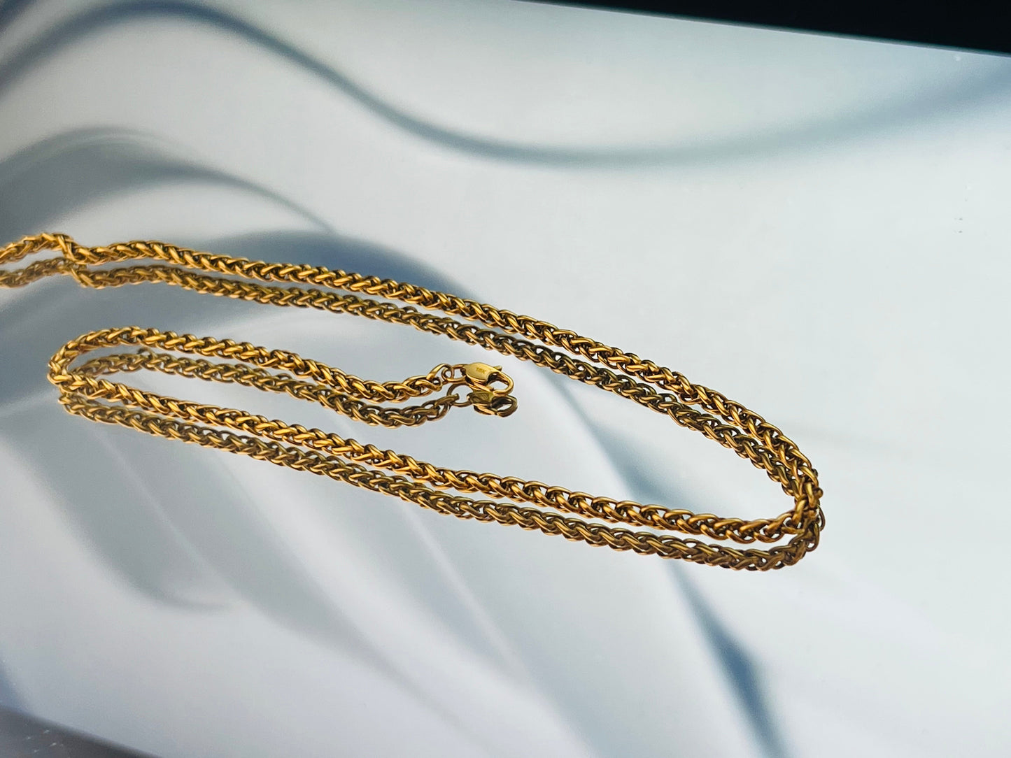 Cadena Trigo en oro laminado 18K