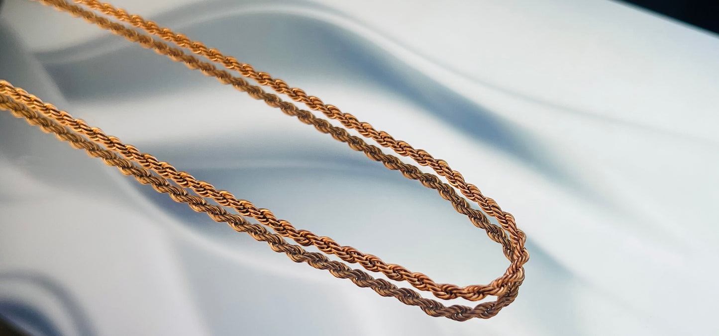 Cadena Lazo en oro rosa laminado 18K