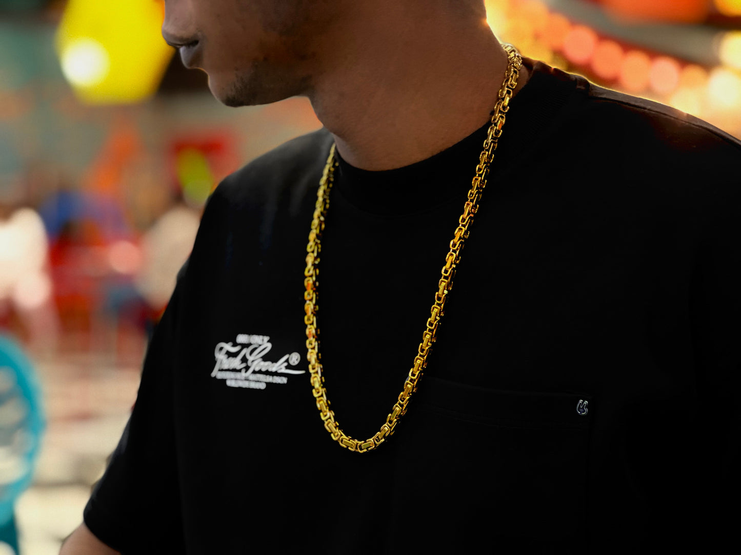 Cadena Rústica en oro laminado 18K