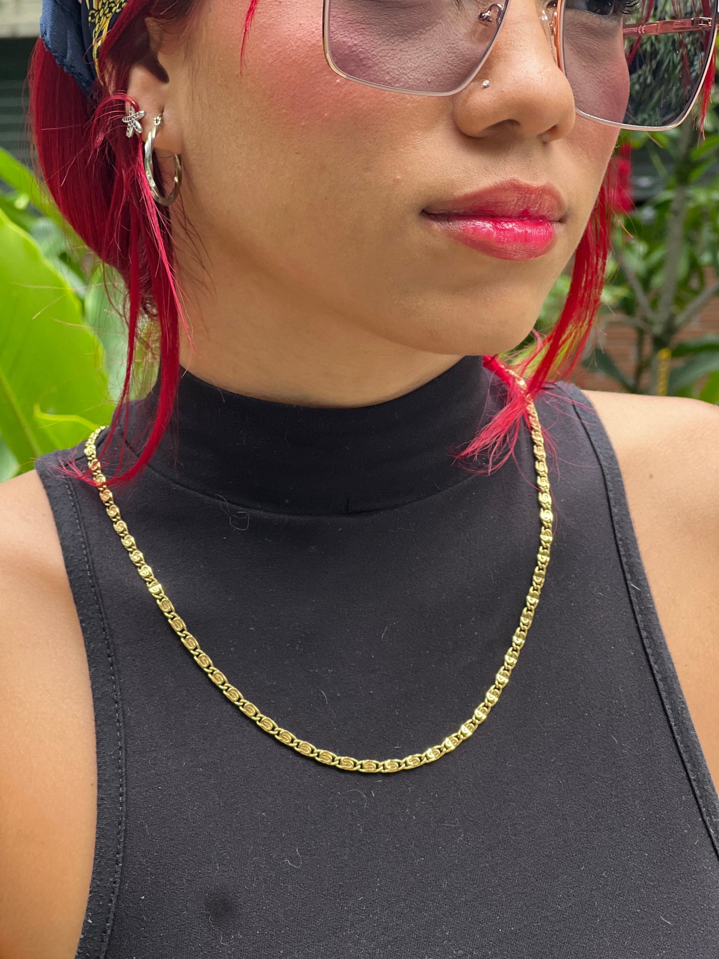 Cadena CLIP en oro laminado 18K