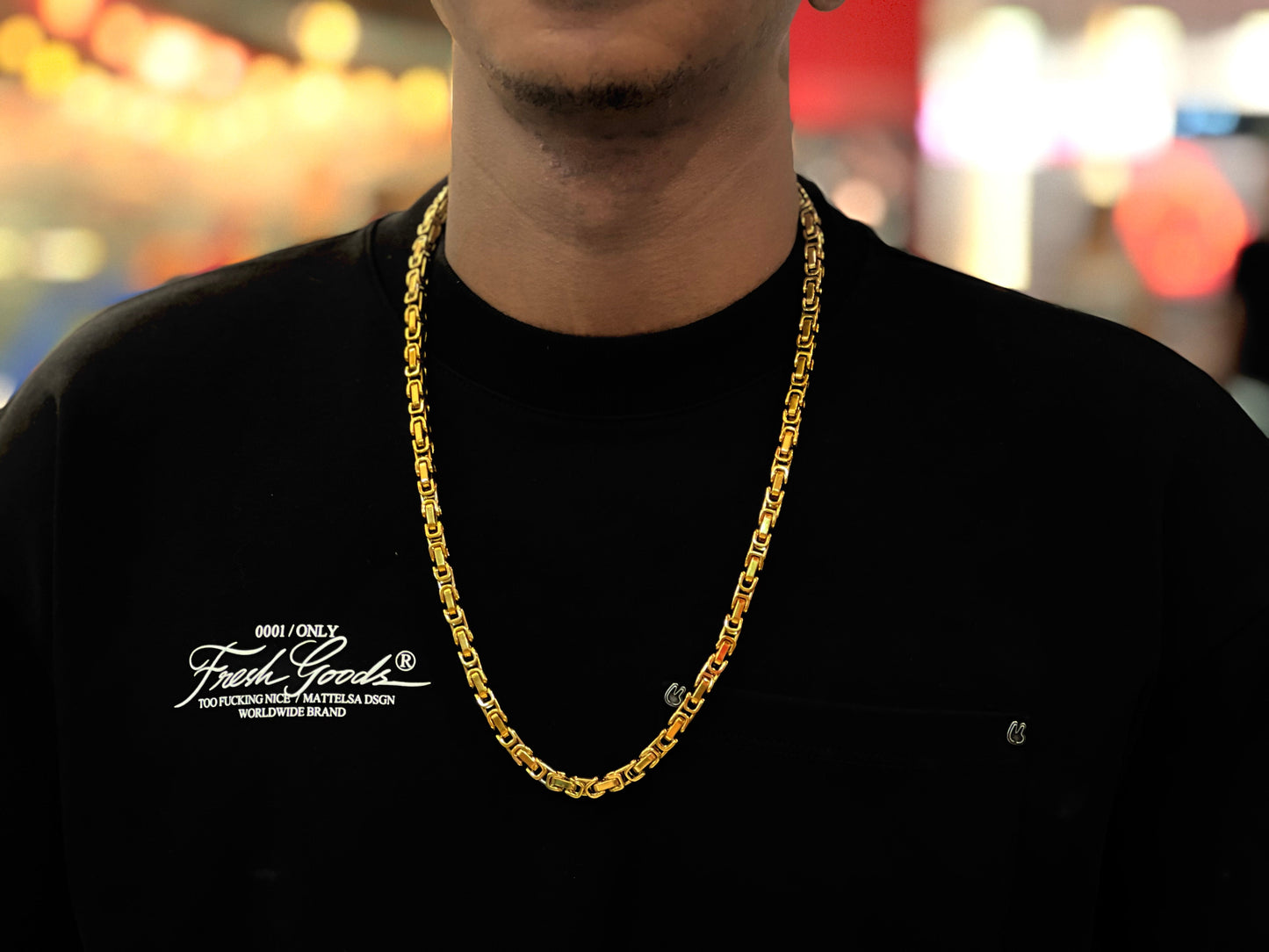 Cadena Rústica en oro laminado 18K