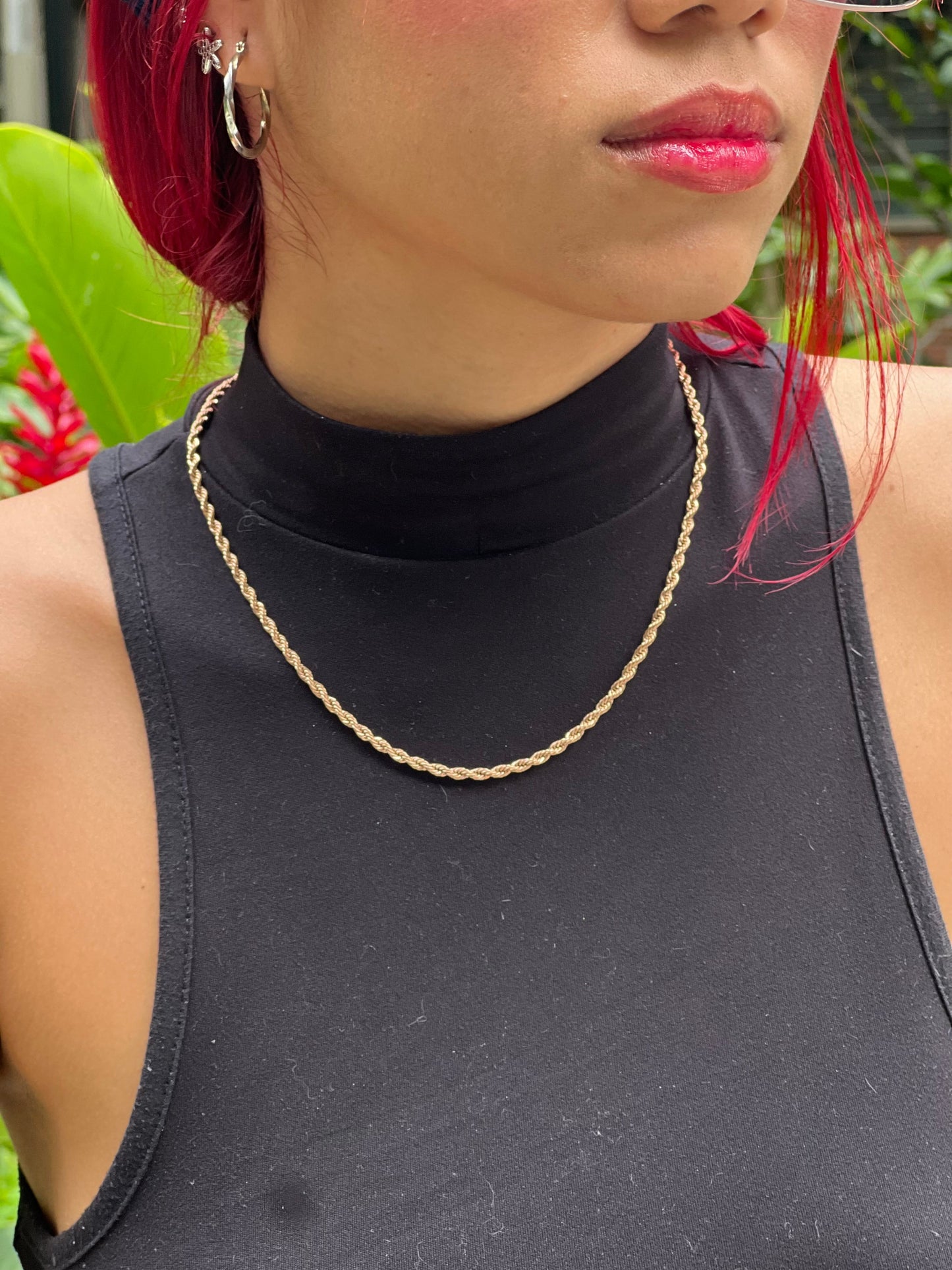 Cadena Lazo en oro rosa laminado 18K