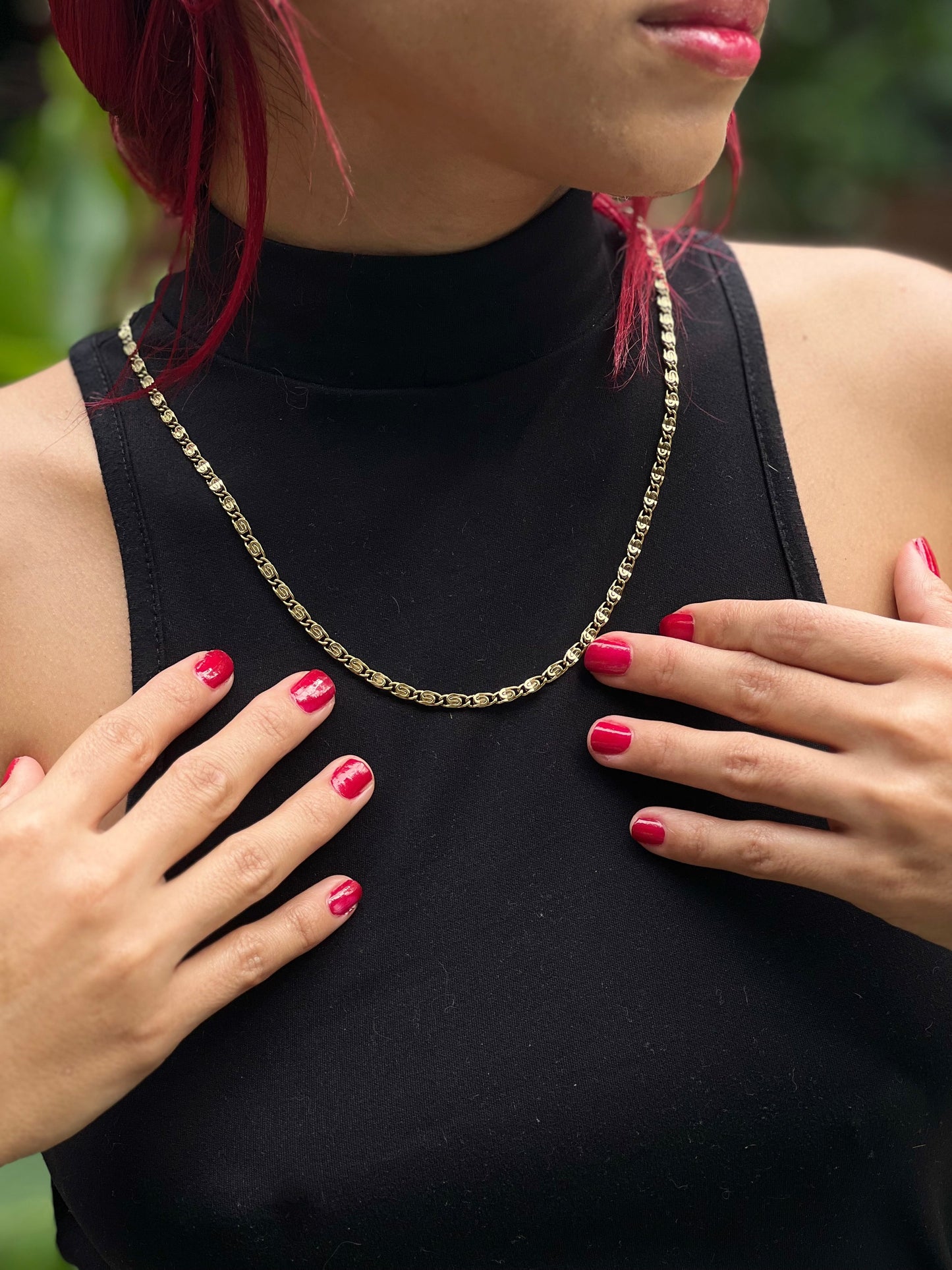 Cadena CLIP en oro laminado 18K