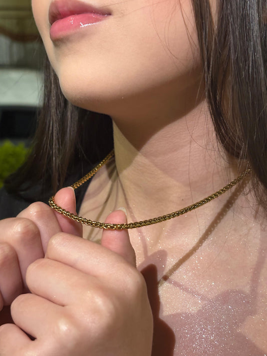 Cadena Trigo en oro laminado 18K